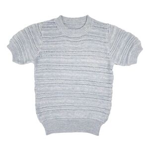 Tior Boys Knit Sweater Light Blue Size 6 Short Sleeves 100% Cotton